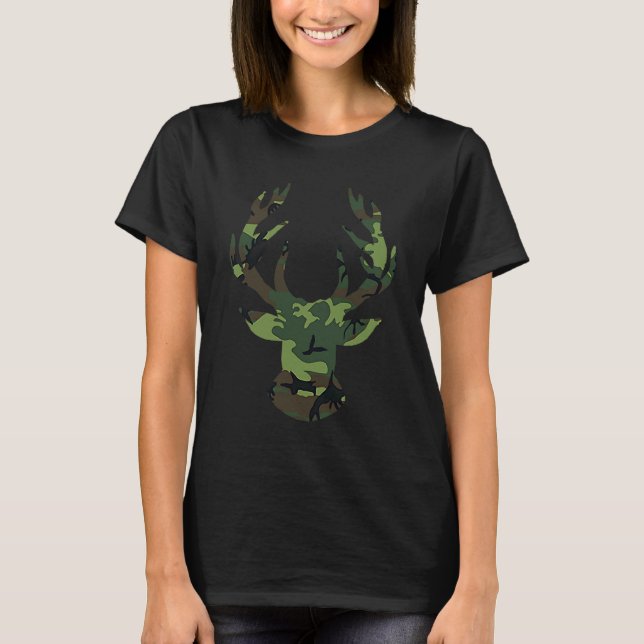 Camo Deer Hunting Camouflage Deer Hunting Season H T-Shirt (Front)