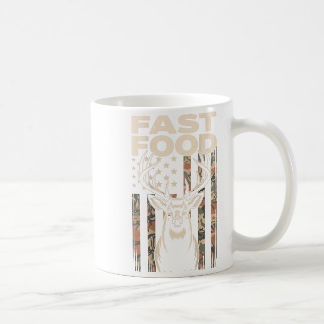 Camo Deer Hunting Fast Food Gag Hunter Gift Funny  Coffee Mug (Right)