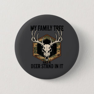 Camo Deer Hunting My Family Tree Has Deer Stand In 6 Cm Round Badge