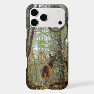 Camo Deer in the mist with monogram on brown