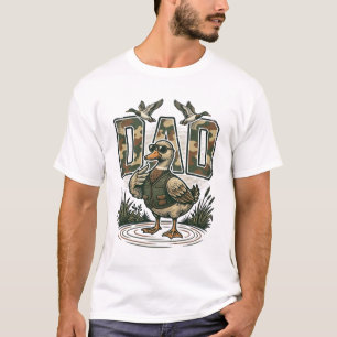 Camo Duck Dad Vintage Engraving T-Shirt Design_1