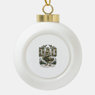 Camo Duck Dad Vintage Engraving T-Shirt Design_1 Ceramic Ball Christmas Ornament