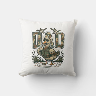 Camo Duck Dad Vintage Engraving T-Shirt Design_1 Cushion