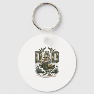 Camo Duck Dad Vintage Engraving T-Shirt Design_1 Key Ring