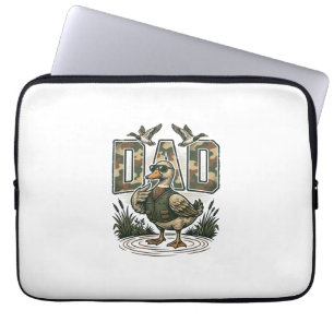 Camo Duck Dad Vintage Engraving T-Shirt Design_1 Laptop Sleeve