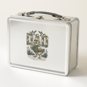 Camo Duck Dad Vintage Engraving T-Shirt Design_1 Metal Lunch Box