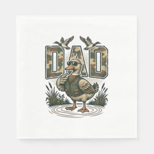 Camo Duck Dad Vintage Engraving T-Shirt Design_1 Napkin