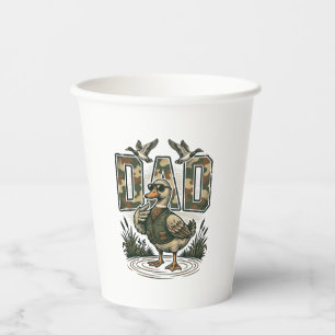 Camo Duck Dad Vintage Engraving T-Shirt Design_1 Paper Cups