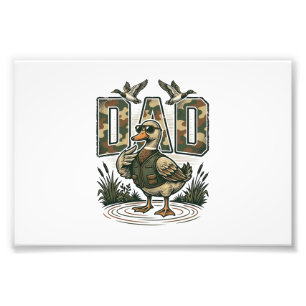 Camo Duck Dad Vintage Engraving T-Shirt Design_1 Photo Print