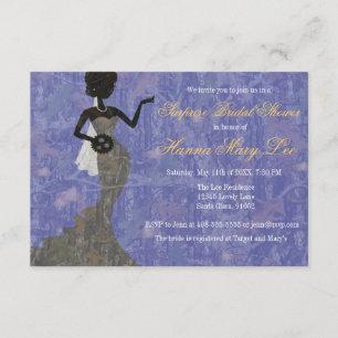 Camo Elegant Periwinkle Bridal Shower Invitation