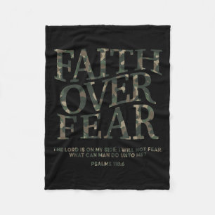 Camo Faith Over Fear Christian Jesus Youth God Son Fleece Blanket