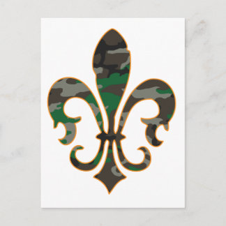 Camo Fleur De lis Postcard