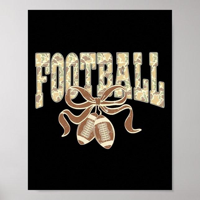 Camo Footll Preppy Coquette Cherries Bow Women Gir Poster (Front)