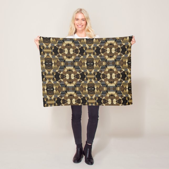 Camo Geometric Mosaic Blanket (In Situ)