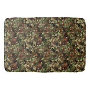 Camo Geometric Pattern Bath Mat