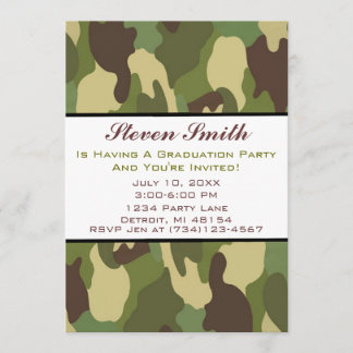 Camo Graduation Invitation