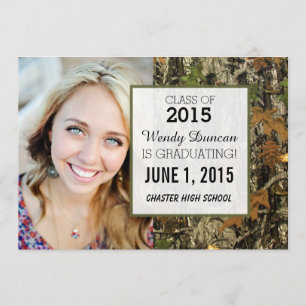 Camo Graduation Personalised Announcement