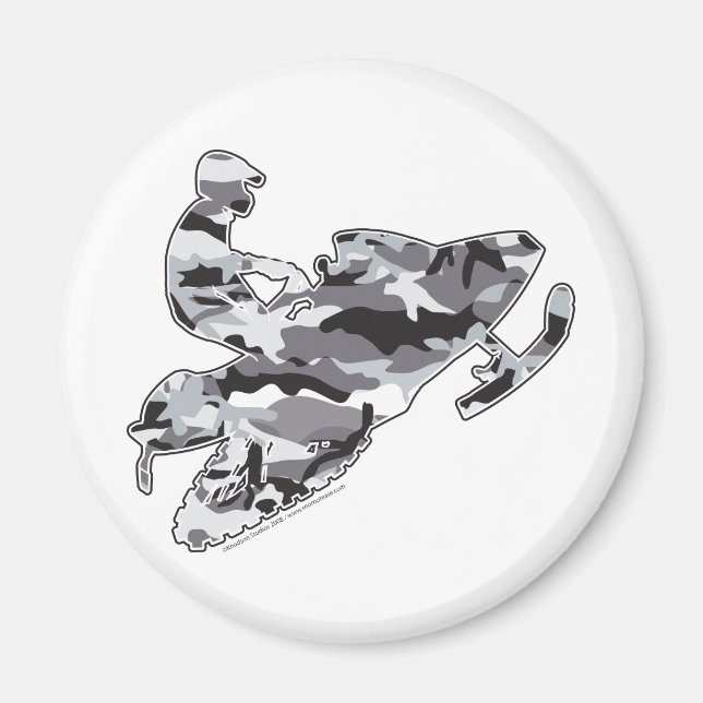 Camo Gray Sled on Black copy Magnet (Front)