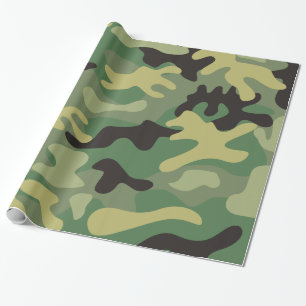 Camo Green   Army Birthday Party Wrapping Paper