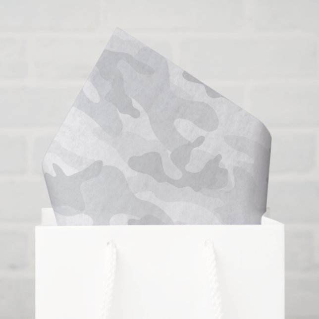 Camo Grey Pattern Modern Military Gift Wrapping  Tissue Paper (Gift Bag)