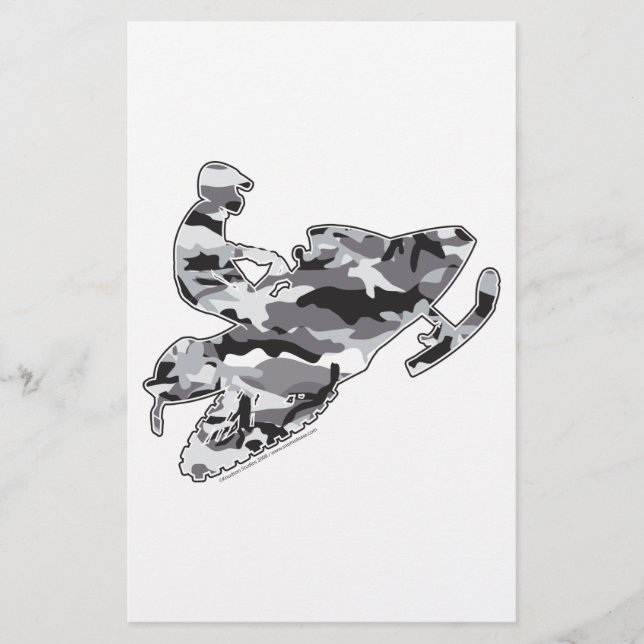 Camo Grey Sled on Black copy Stationery (Front)