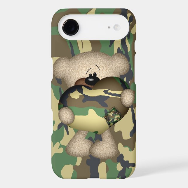 Camo Heart Military Teddy Bear Case-Mate iPhone Case (Back)