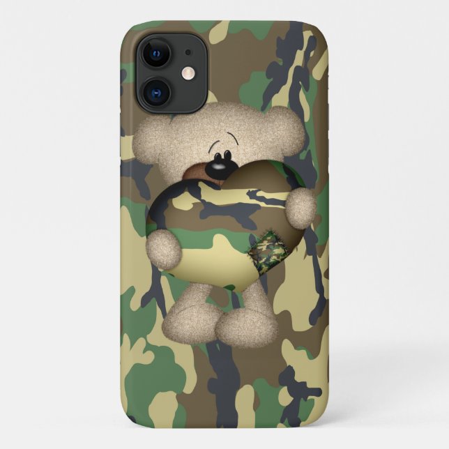Camo Heart Military Teddy Bear Case-Mate iPhone Case (Back)