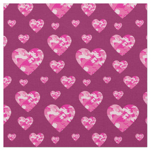 Camo Hearts Pink Girls Country Camouflage Fabric