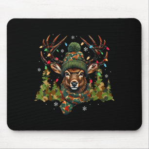Camo Hunting Reindeer Deer Xmas Lights Christmas H Mouse Pad