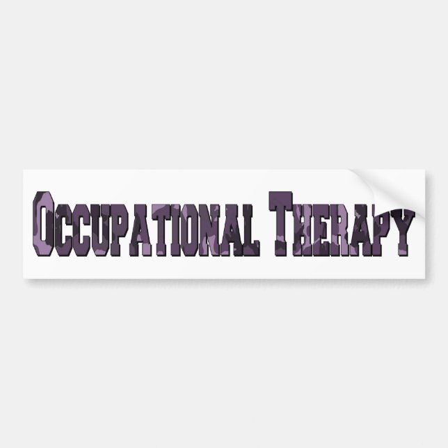 camo letters purple bumper sticker (Front)