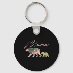 Camo Mama Bear Shirt, Mama Bear And Cub, Mom Of 1, Key Ring