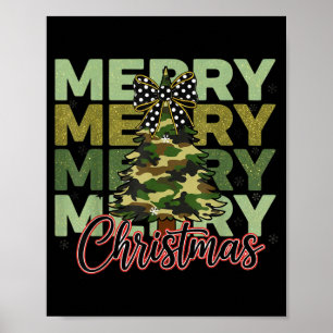 Camo Merry Christmas Camouflage Christmas Tree Coq Poster