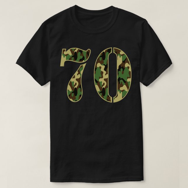 Camo Military Soldier Number 70 Jersey T-Shirt (Design Front)