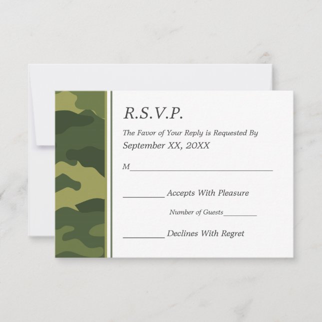 Camo Military Wedding RSVP (Front)