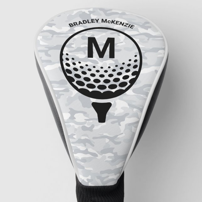 Camo Monogram Golfer Name Golf Head Cover (Creator Uploaded)