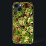 Camo Moss Rust Aged Grunge Old Texture iPhone 13 Case<br><div class="desc">This unique design shows a faux rusted iron / mossy texture on a background made to look very old and mottled. It's a grungy, antique, worn background texture and will provide natural camouflage in the forest or make it look like you discovered your electronic case / sleeve after it had...</div>