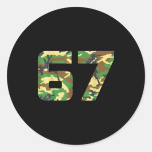 Camo Number 6 7 Funny Meme Costume Six Seven Hunte Classic Round Sticker