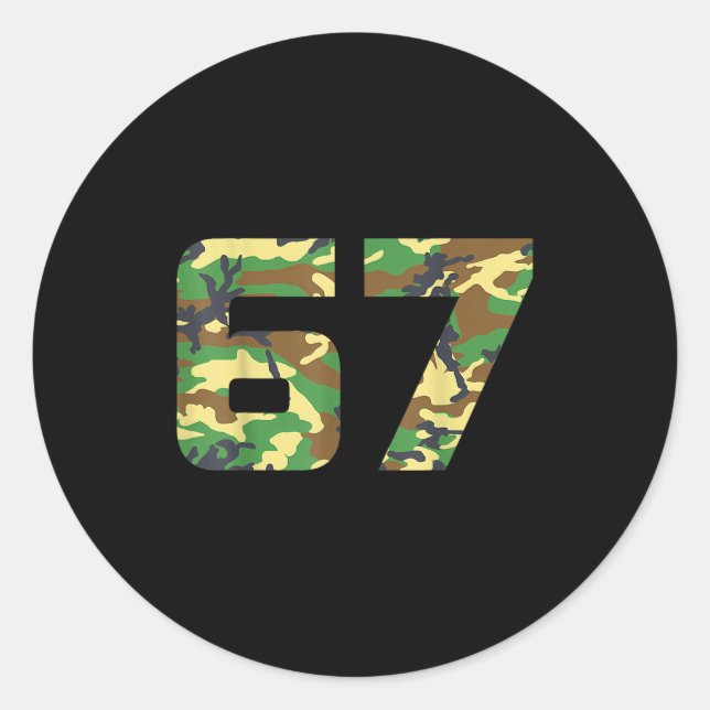 Camo Number 6 7 Funny Meme Costume Six Seven Hunte Classic Round Sticker (Front)