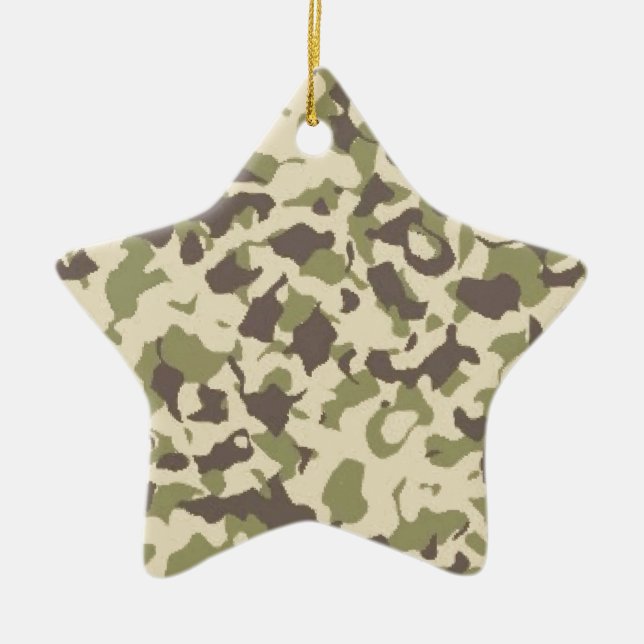 Camo Pattern Ceramic Tree Decoration (Front)