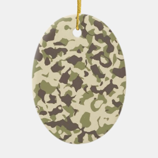 Camo Pattern Ceramic Tree Decoration (Front)