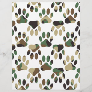 Camo Pattern Dog Paw Print