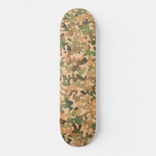 Camo Pattern - Green Orange Brown Black Skateboard
