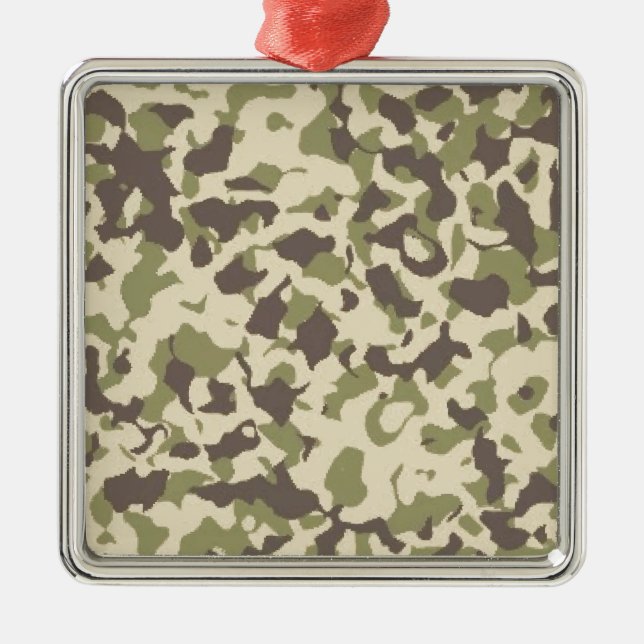 Camo Pattern Metal Tree Decoration (Front)