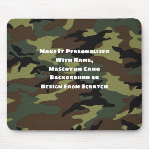 Camo Pattern Mouse Pad, Personalised Name Mascot Pad