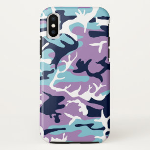 Camo Pattern - Purple Navy Blue White Case-Mate iPhone Case