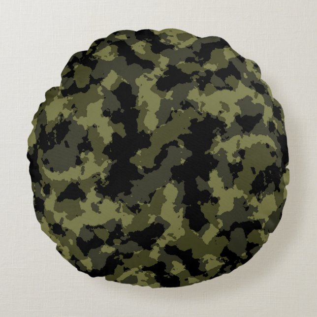 Camo Pattern Round Cushion (Front)