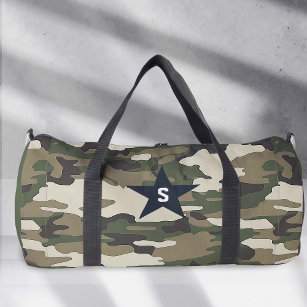 Camo pattern with personalised monogram  duffle bag