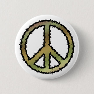 Camo Peace Sign 6 Cm Round Badge