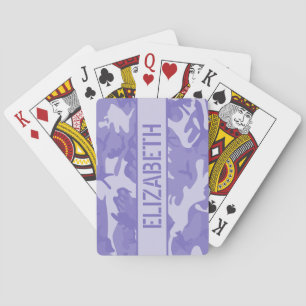 Camo Personalised Purple Playing Cards