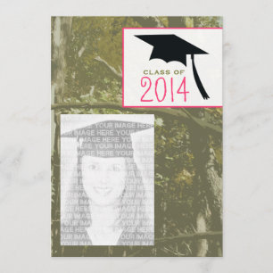 Camo & Pink Class of 2014 Photo Graduation Invite